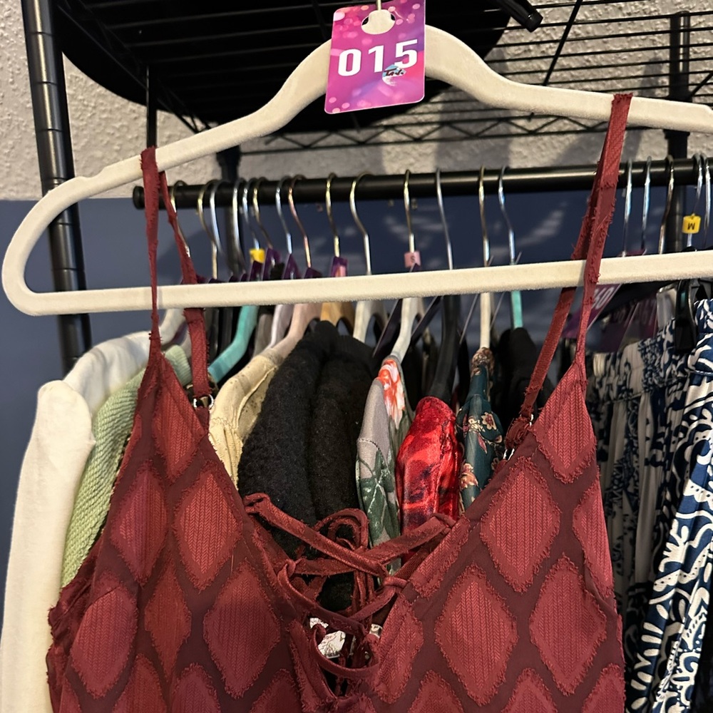 NWT B.O.G Agatha Merlot Slip Dress Size XS - Picture 9 of 9